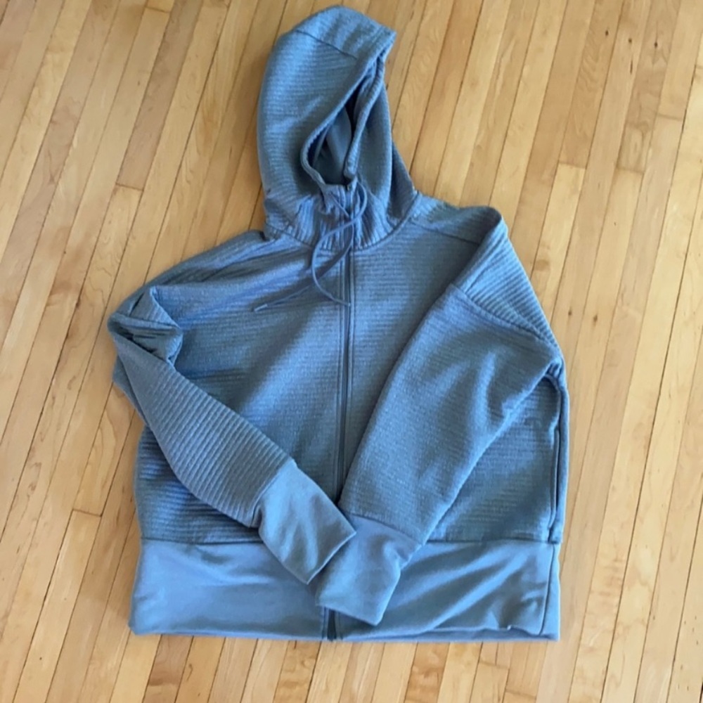 WOMENS MEDIUM NIKE FULL ZIP HOODIE JACKET TOP SHIRT GREY - Picture 2 of 6